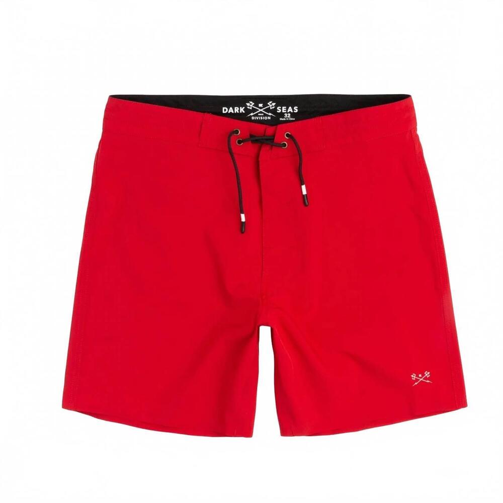 NEW DARK SEAS men's current hitch boarshort in red